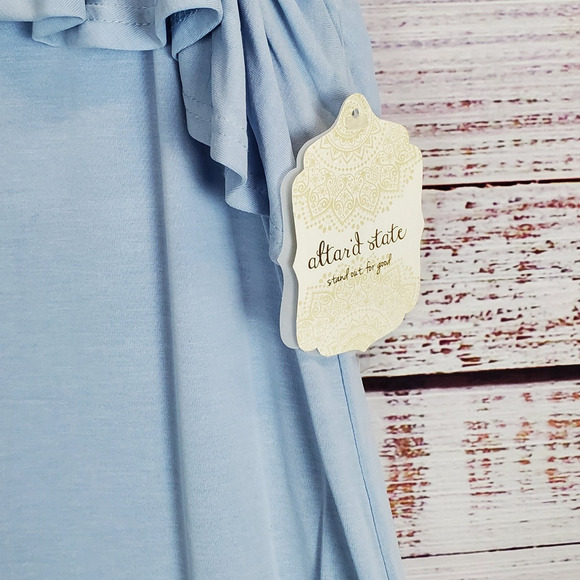 Altar'd State Soft Ruffle Baby Blue Tank Dress S Whimsy Coastal Cottage Vaca NWT - Picture 6 of 12